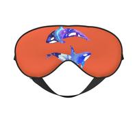 Silk Like Orca Killer Whale Print Soft Sleep Eye Mask Comfortable Blindfold Adjustable Eye mask for Sleep