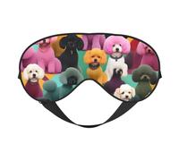Silk Like Poodles Dogs Print Soft Sleep Eye Mask Comfortable Blindfold Adjustable Eye mask for Sleep