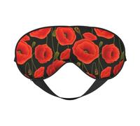 Silk Like Poppy Flowers Print Soft Sleep Eye Mask Comfortable Blindfold Adjustable Eye mask for Sleep