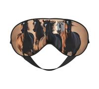 Silk Like Running Horses Print Soft Sleep Eye Mask Comfortable Blindfold Adjustable Eye mask for Sleep