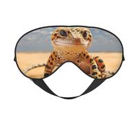 Silk Like Sand Leopard Gecko Print Soft Sleep Eye Mask Comfortable Blindfold Adjustable Eye mask for Sleep