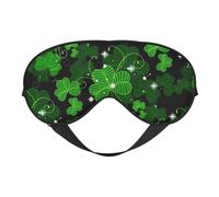 Silk Like St Patricks Day Leaves Print Soft Sleep Eye Mask Comfortable Blindfold Adjustable Eye mask for Sleep