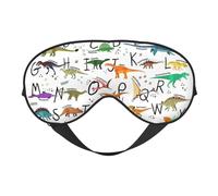 Silk Like Stylish Learning Alphabets with Dinosaurs Print Soft Sleep Eye Mask Comfortable Blindfold Adjustable Eye mask for Sleep