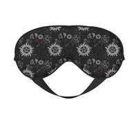 Silk Like Supernatural Symbols Black Print Soft Sleep Eye Mask Comfortable Blindfold Adjustable Eye mask for Sleep
