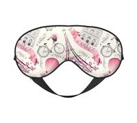 Silk Like The Paris Tower and a Bicycle Print Soft Sleep Eye Mask Comfortable Blindfold Adjustable Eye mask for Sleep