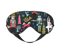 Silk Like Women_s Nutcracker Ballet Xmas Dance Print Soft Sleep Eye Mask Comfortable Blindfold Adjustable Eye mask for Sleep