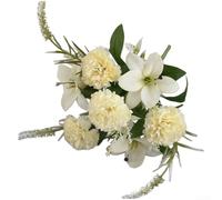 Silk Lily Carnation Floral Bundle for Daily Living Space Refresh Event Prep and Personalized Interior Touch (C)