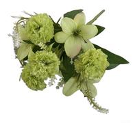 Silk Lily Carnation Floral Bundle for Daily Living Space Refresh Event Prep and Personalized Interior Touch (D)