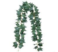 Silk Maple Leaf Garland 5.7ft Artificial Autumn Vine, with Green Yellow Red Leaves, for Fireplace Mantel Staircase, Wedding Party Thanksgiving Decor(B)