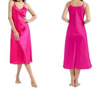 Silk Nightdresses For Women Uk Plus Size - Satin Nightdresses For Women Uk - Silk Pyjamas Size 6 Satin Pjs Sets Petite Nightwear Sexy Sleepwear Plus Sleeveless Nighties Loungewear Hot Pink
