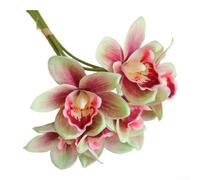 Silk Orchid Flower 38cm Realistic Artificial Plant(D) | for premium silk cloth material, lifelike texture, 6 vibrant blooms, 38cm height, realistic for petal details
