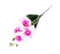 Silk Orchid Plant 15in Purple White Red Decor(White purple)