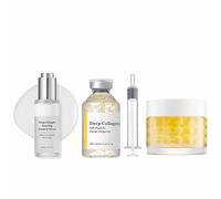 Silk Peptide Intensive Lifting Ampoule Set - 3-Piece Anti Aging Skincare Routine with Peptide Facial Ampoule, Moisturizing Toner & Retinol Cream, Serum for Wrinkles, Fine Lines & Firming