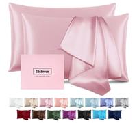Silk Pillow Cases 2 Pack Mulberry Silk Pillow Cases Soft Breathable Both Sided Natural Silk Pillowcase with Zipper Beauty Sleep Silk Pillow Cases for Gift(Standard,Pink)