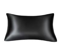 Silk Pillowcase 12 Colors Silky Satin Pillow Case For Hair and Skin Envelope Closure Pillow Cover Queen King Pillowcase(Black)