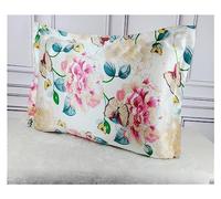 Silk Pillowcase 1pc Silk 19mm Satin Silk Printed Pillowcases Pillow Cases Envelope Closure Standard Queen King(13,51x66cm)