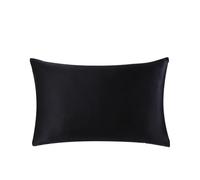 Silk Pillowcase 25MM Pure Silk Zipper Pillowcase 1pc Mulberry Pillow Cover Single Case For the bedroom(Black,51x66cm)