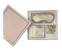 Silk Pillowcase 3pcs Set Satin Hair Beauty Pillow Case Natural Mulberry Silk Eye Patch Sleep Comfortable Home Decor Bedroom(Yeloow)