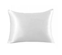 Silk Pillowcase Emulation Silk Satin King Pillowcase Smooth Queen/Standard Pillow Case Cushion Cover Chair Seat Bedding Pillows Cover Home Decor(White,Queen(20x29 inch))