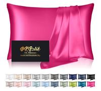 Silk Pillowcase for Hair and Skin, Mulberry Silk Pillow Cases Queen Size, Anti Acne Cooling Beauty Sleep Both Sides Natural Silk Satin Pillowcases with Hidden Zipper, Gifts for Women Men, Hot Pink