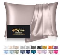Silk Pillowcase for Hair and Skin, Mulberry Silk Pillow Cases Queen Size, Soft Anti Acne Cooling Beauty Sleep Both Sides Natural Silk Satin Pillowcases with Hidden Zipper, Gifts for Women Men, Taupe