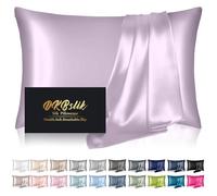 Silk Pillowcase for Hair and Skin, Mulberry Silk Pillow Cases Standard Size, Anti Acne Cooling Sleep Both Sides Natural Silk Satin Pillow Covers with Hidden Zipper, Gifts for Women Men, Lavender