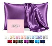 Silk Pillowcase for Hair and Skin - Mulberry Silk, Soft Breathable Smooth Both Sided With Zipper, Beauty Sleep Pillow Case for Gift (Standard, Purple)