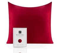 Silk Pillowcase for Pillow 100% Silk 22 Momme Oeko-Tex® Certified Anti-Ageing Hair and Skin Benefits (65 x 65 cm, Red)