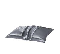 Silk Pillowcase Luxury Brown Stain Pillowcase Queen King Soft Pillow Case For Women Men Bed Pillowcase(Silver Gray,2pcs)