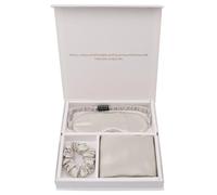 Silk Pillowcase Mulberry Silk Pillowcase EyeMask Scrunchie 3PCS Set For Travel 19 Momme Bedroom(Grey)