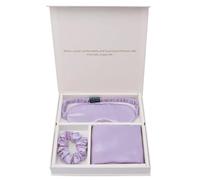 Silk Pillowcase Mulberry Silk Pillowcase EyeMask Scrunchie 3PCS Set For Travel 19 Momme Bedroom(Purple)