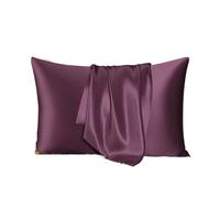 Silk Pillowcase Mulberry Silk Pillowcase for Hair and Skin - Double-Sided Pure, Invisible Zipper Design, 1PC(Purple,50x90cm)