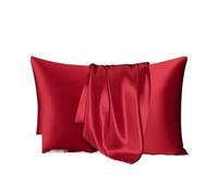 Silk Pillowcase Mulberry Silk Pillowcase For Hair And Skin Invisible Zipper Design(Red Wine,50x90cm)