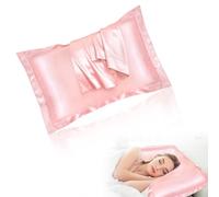 Silk Pillowcase, Pink Mulberry Silk, 80 x 53cm, Satin Pillow Cover with Envelope Closure for Hair and Skin Standard Size
