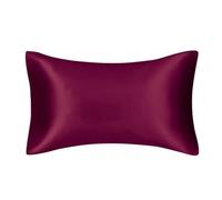 Silk Pillowcase, Pure Silk Pillowcase Satin Pillowcase Envelope Design Imitate Silk Satin Queen King Size For Hotel Home Soft Healthy Cushion Cover(Burgundy 1 pcs,Full)