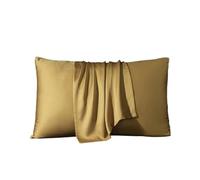 Silk Pillowcase Real Mulberry Silk PillowCase Pillow Case Protect Skin Pillowcase Bedding Cases Cover For the bedroom(Gold,50x75cm 1pc)