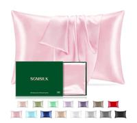 Silk Pillowcase, SGMSILK 100% 22 Momme 6A Soft and Smooth Texture of Silk, Sleep in Ultimate Comfort with 600 Thread Count, Reduce Hair Breakage Prevent Wrinkles, Soft Pink, Standard