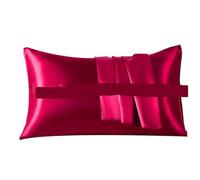 Silk pillowcase Silk Pillow Cover 1pc Satin Pillowcase Breathable Envelope Closure Cases Solid Color Bedding Smooth Covers(Color 08,1piece 51x66cm)