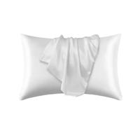 Silk pillowcase Silk Pillow Cover Pillowcase Silky Satin Hair Beauty Case Comfortable Home Decor 1PC(1Pcs White,51x66cm(20x26in))
