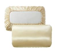 Silk Pillowcase Silk Pillow Cover Solid Comfortable Smooth Satin Pillowcase(Champagne,51x102cm(20x40in)2pc)