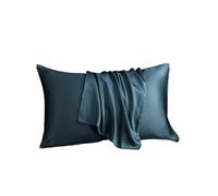 Silk Pillowcase Silk Pillowcase Pillowcase Cover Solid Color Envelope Cover Pillow 70x70 Sleeping Pillow Cover(Dark blu,50x80cm 1pc)