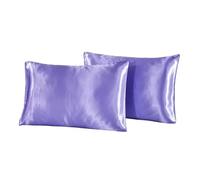 Silk Pillowcase Simple Imitation Silk Fabric Satin Pillowcase Direct Pillow Cover For Hair With Hidden For the bedroom(PURPLE,20x26 inch)