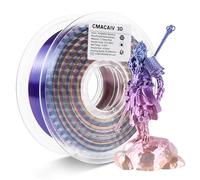 Silk PLA 3D Printer Filament, Shiny Multicolor Rainbow PLA Filament 1.75mm, Fast Gradient Color Change PLA 3D Printing Filament for Most FDM 3D Printer, Yellow Pink Blue