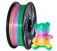 Silk PLA Filament 3D Printer Filament 1.75mm 1kg Rainbow Silk PLA Colour Changing Multicolor Filament 1kg(2.2lbs) Spool Pack of 1 XVICO