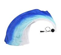 Silk Poi, 79x31.5" Elegant Dance Ribbons with Poi Ball Lightweight Play Silk Scarf Dance Prop for Performance, Flows Arts & Worship, Blue Veil