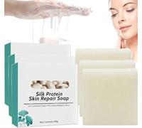 Silk Protein Skin Repair Soap for Tik Tok, Silk Protein Essence Soap Super Long Brushed Oil Control Cleansing Soap Net Acne Moisturizing Repair, for All Skin Types (3)