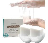 Silk Protein Skin Repair Soap, Goat Milk Soap Bars, Deep Cleansing Oil Control Moisturizing, Natural and Organic Ingredients, Ideal for All Skin Types (2pcs)