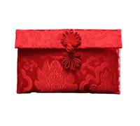 Silk Red Envelopes, HongBao Card Envelope Gift Wrap Bag Red Lucky Money Pocket for Chinese New Year, Spring Festival, Birthday and Wedding C