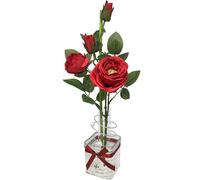Silk Red Roses in a Vase Christmas Valentine Mothers Day Gift