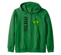 SILK ROAD Anonymous Market Camel Logo Dark Web Hacker Geek Zip Hoodie